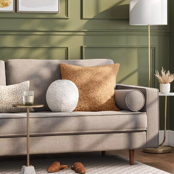 Boucle Sphere Throw Pillow Ivory Threshold  Round Throw Accent Pillow Snowball - Picture 2 of 2